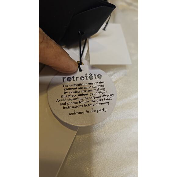 Retrofête Dolly Strapless Feather-Trim Sequin Satin Gown - Picture 11 of 13